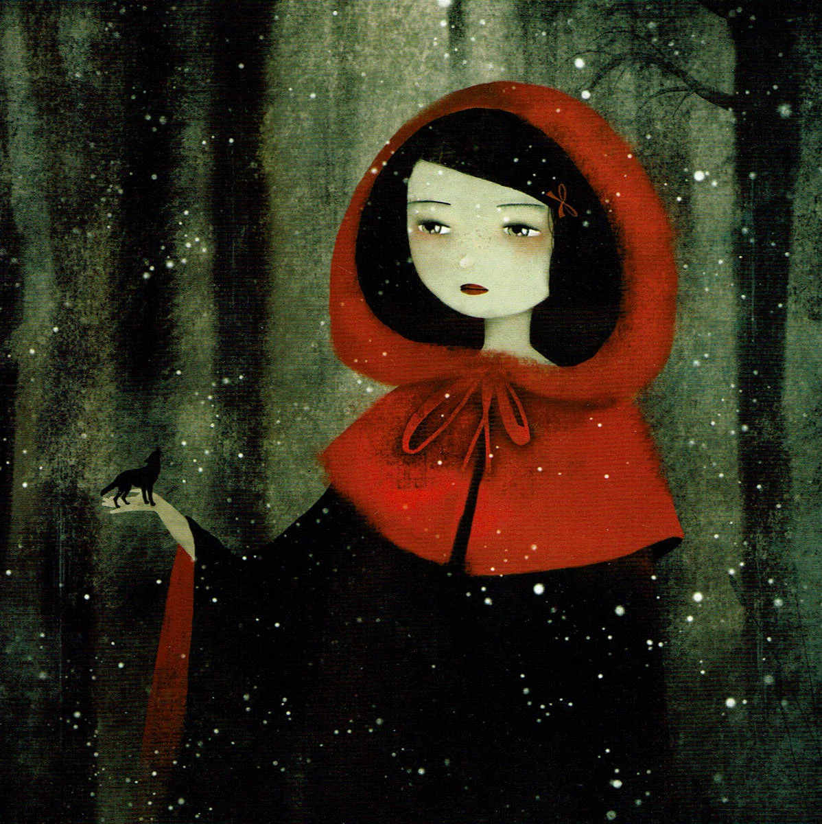 Postkarte - Blue Art - Le petit chaperon rouge - Rotkäppchen - AJZ21