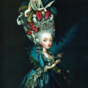 Postkarte - Blue Art - Marie-Antoinette à la rose - BLZ10