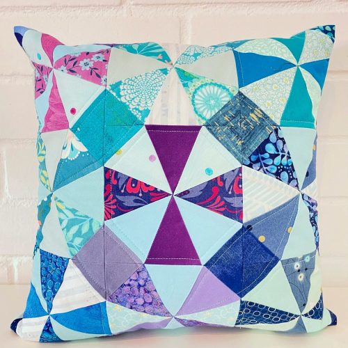 Patchwork Kissenhülle "Purple Kaleidoscope"