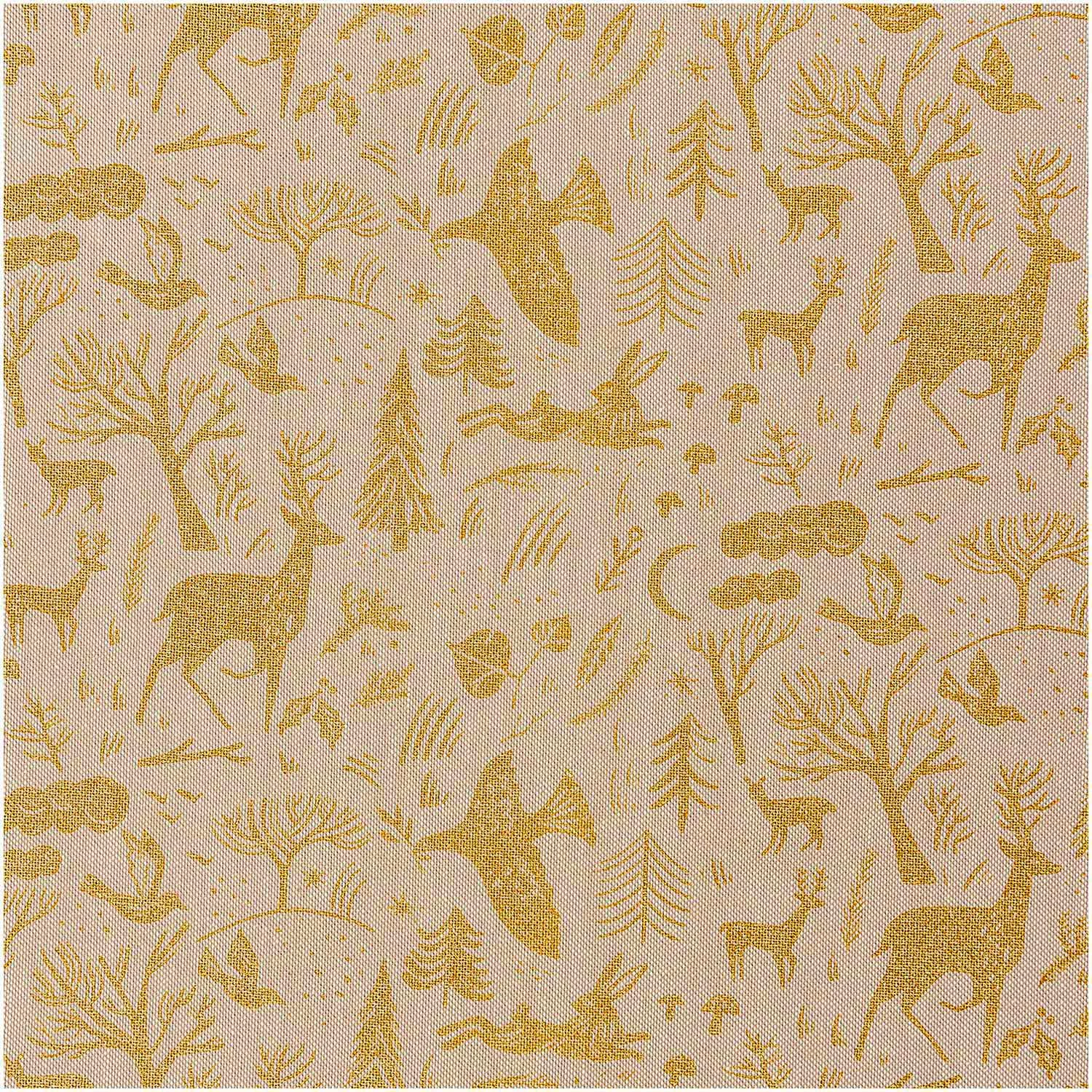 Rico - Baumwoll-Canvas - Winterwald - natur / gold - 18949.16.92