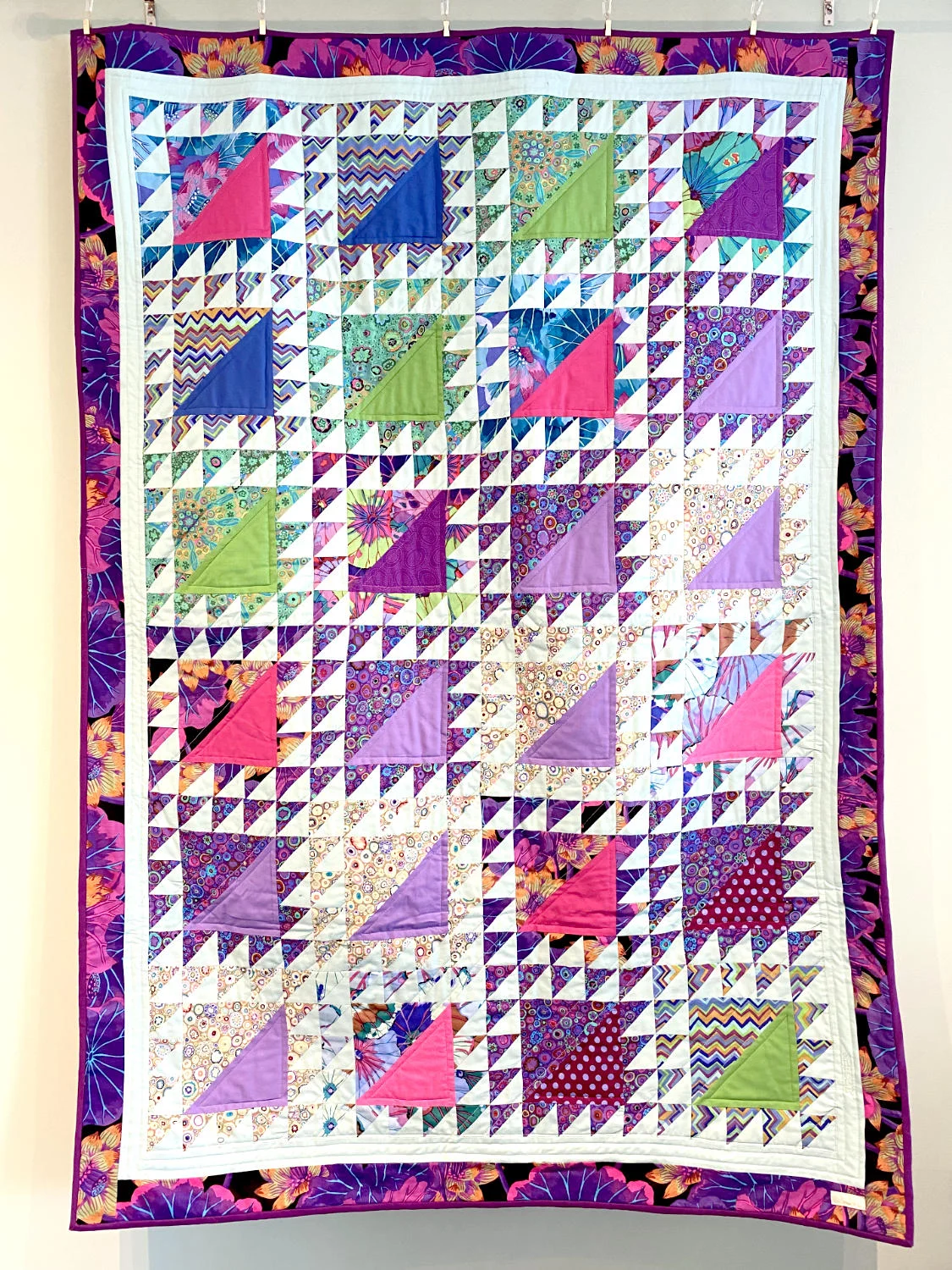 Quilt / Patchworkdecke "Kaffe Fassett Purple"