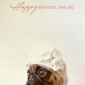 Grußkarte – Happy Birthday, Darling - Mops mit Mütze - butt papierkram - ais-5302