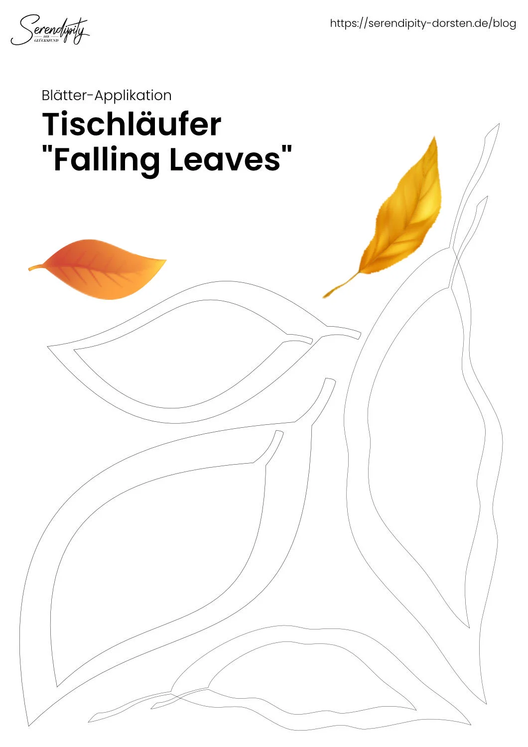 Tischläufer "Falling Leaves" - Blätter-Applikationsvorlage