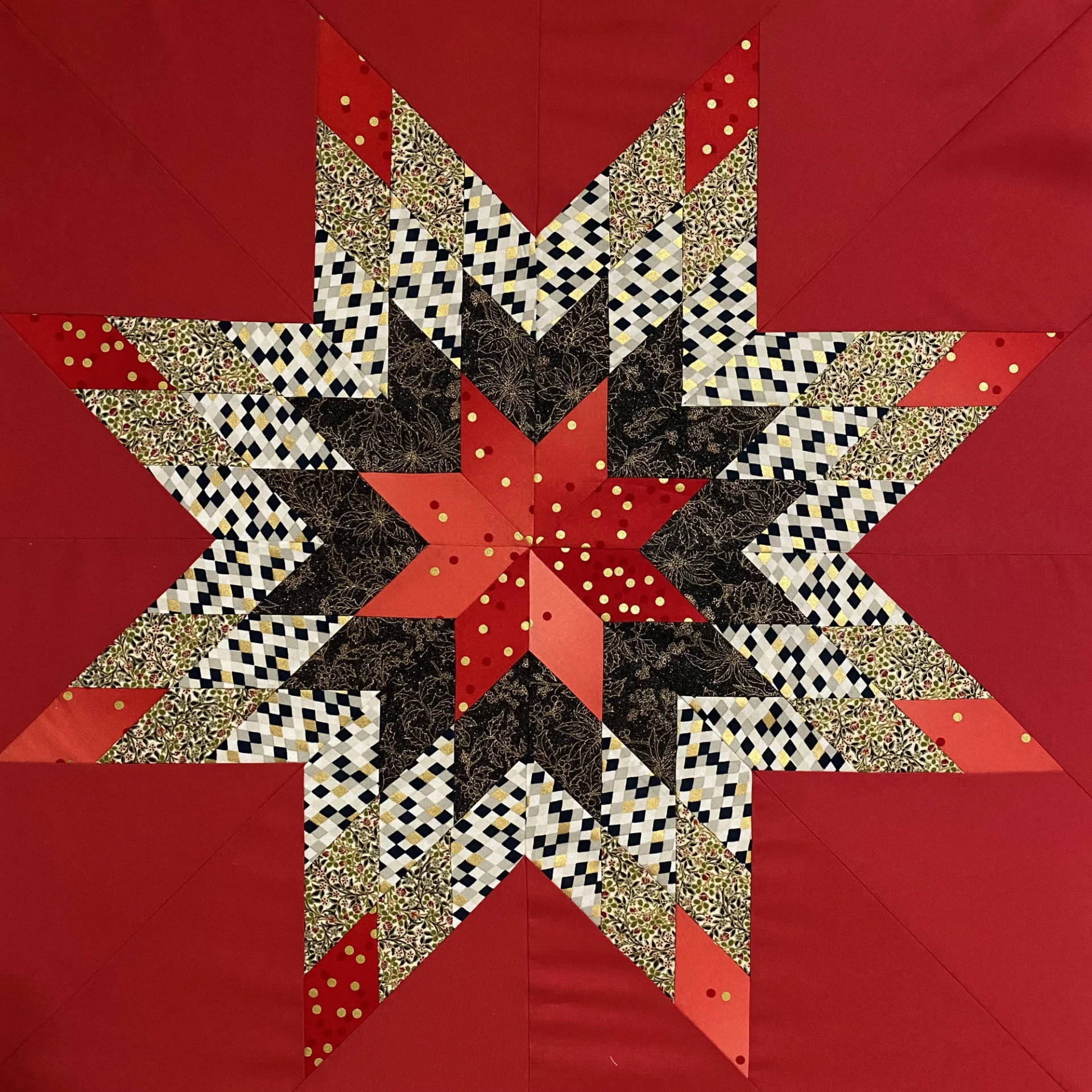 Weihnachtlicher Lone Star - als Tischdecke oder Wandquilt