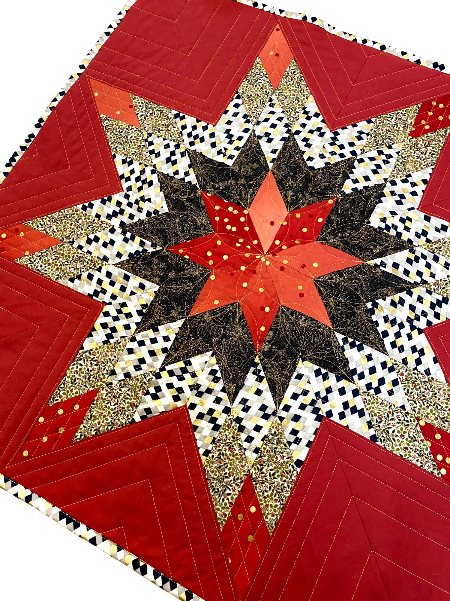 Weihnachtlicher Lone Star - als Tischdecke oder Wandquilt