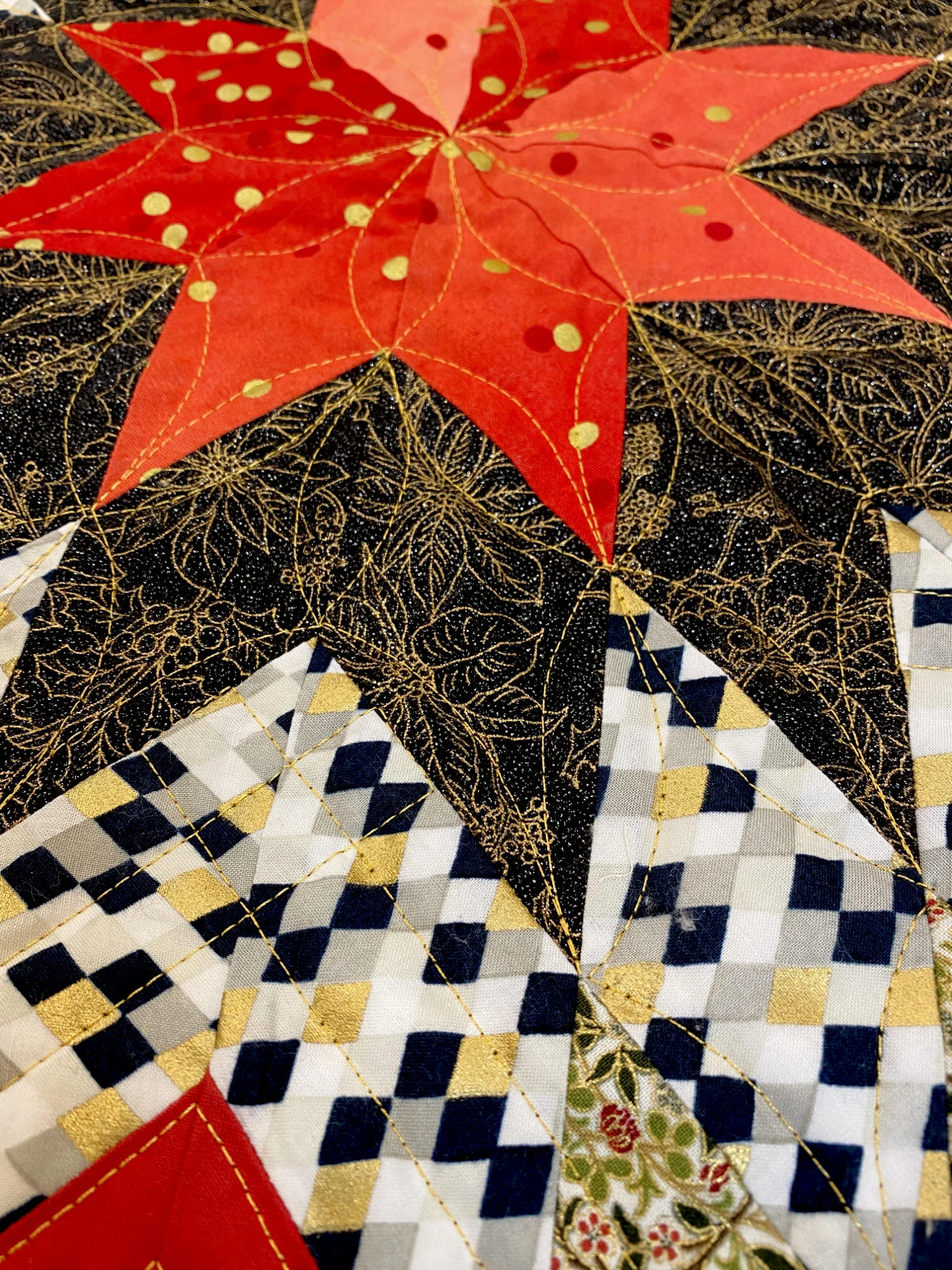 Weihnachtlicher Lone Star - als Tischdecke oder Wandquilt