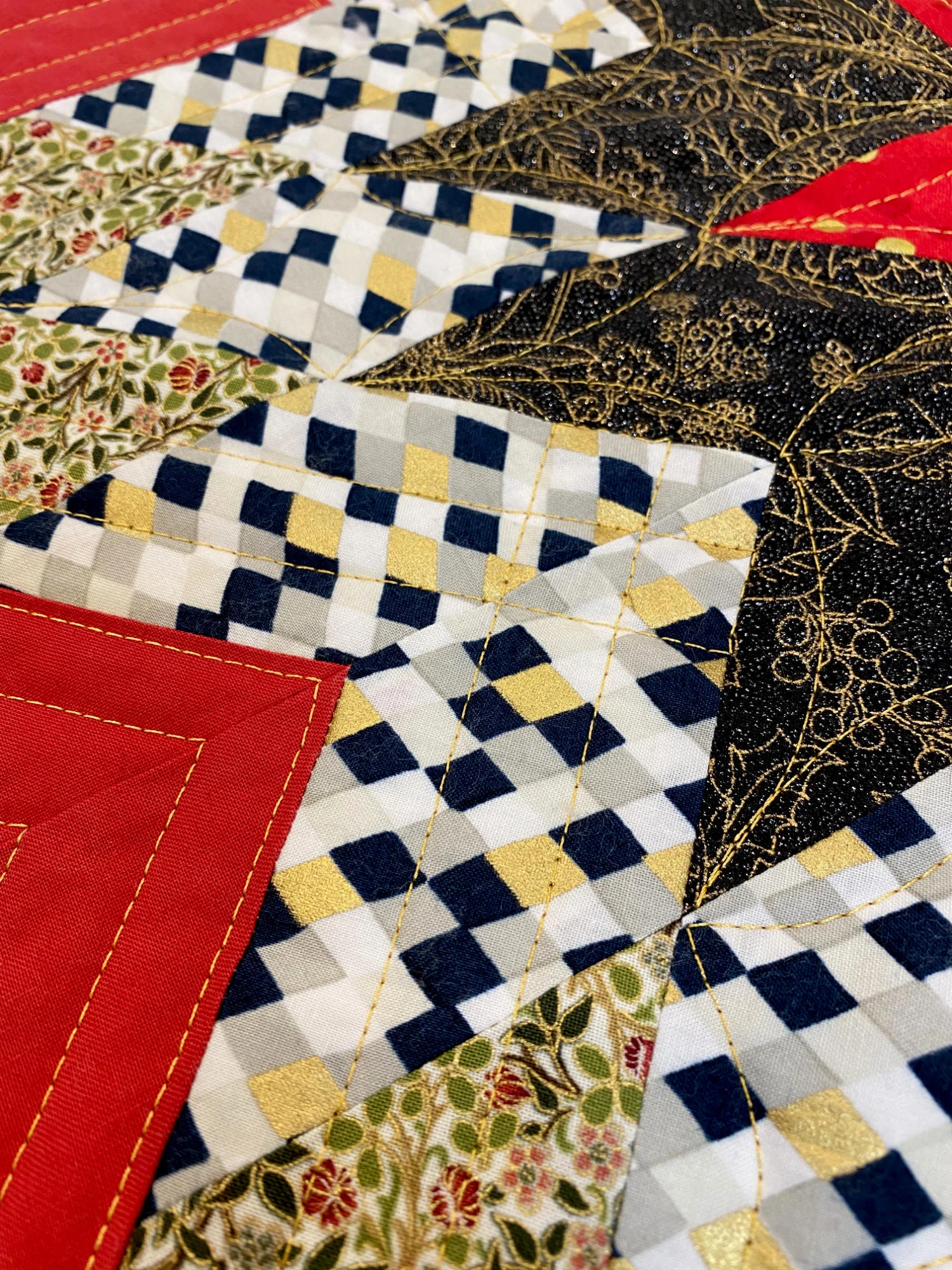 Weihnachtlicher Lone Star - als Tischdecke oder Wandquilt