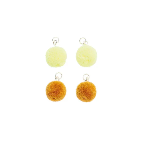 Mini-Pompons, 1,5 cm, 5 Stück - senf / neongelb - Rico - 7094.69.05