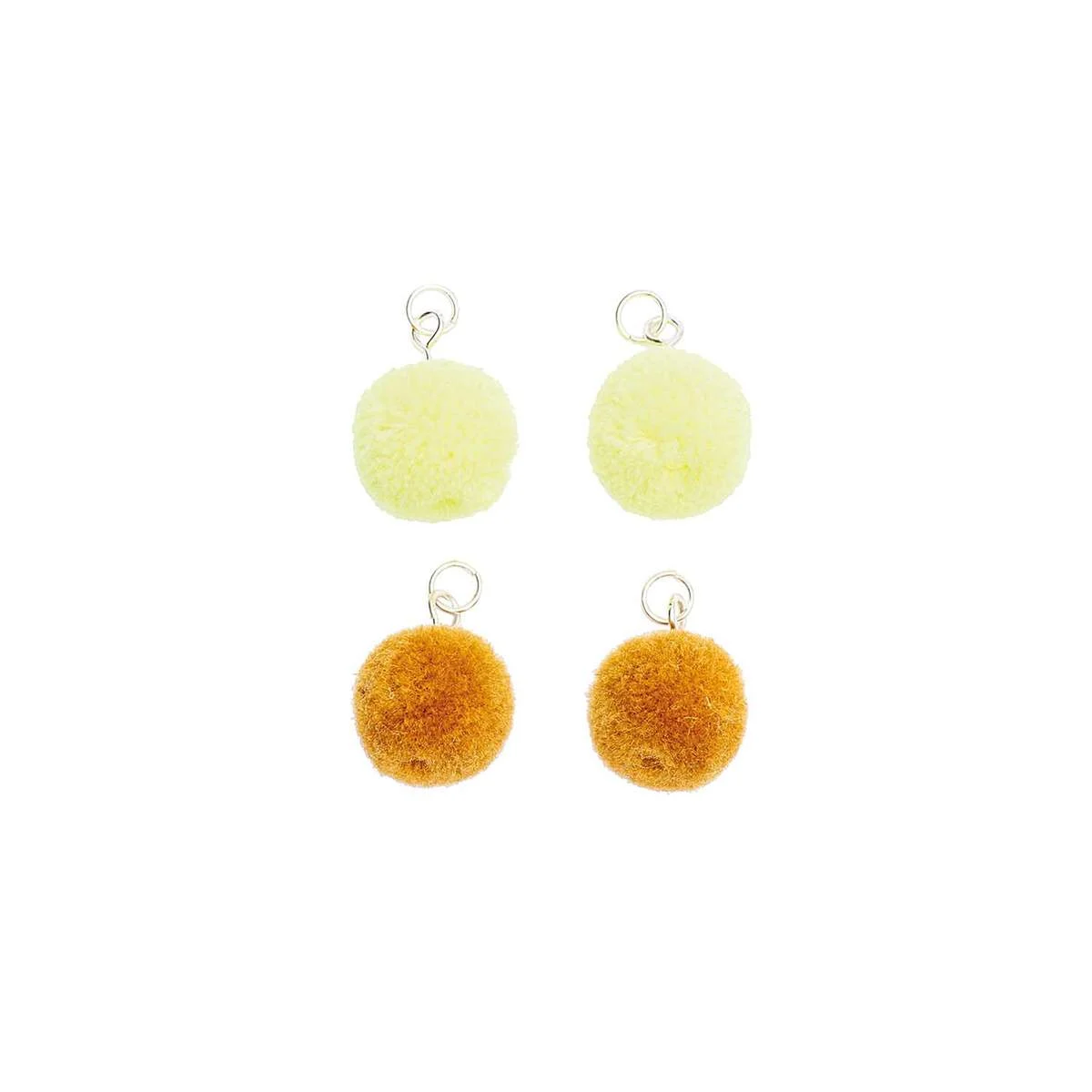 Mini-Pompons, 1,5 cm, 5 Stück - senf / neongelb - Rico - 7094.69.05