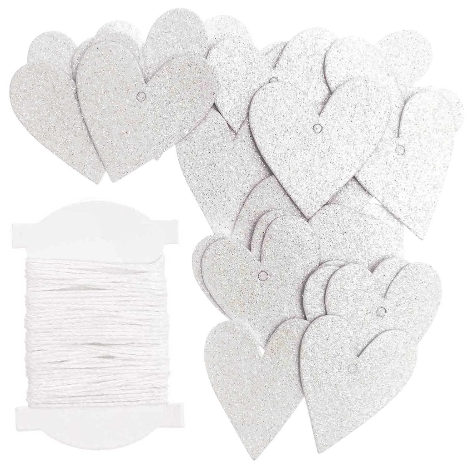 Paper Poetry - Papieranhänger Herzen - Glitter Weiß - 99001.22.25