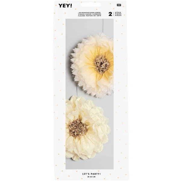 Seidenpapierblumen - Gelb, 2 Stück, 45 cm - Rico Design - 99001.68.98