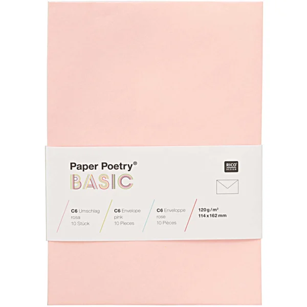 Umschläge - 10 Stück, Größe C6, rosa - Rico Design - 99010.04.06