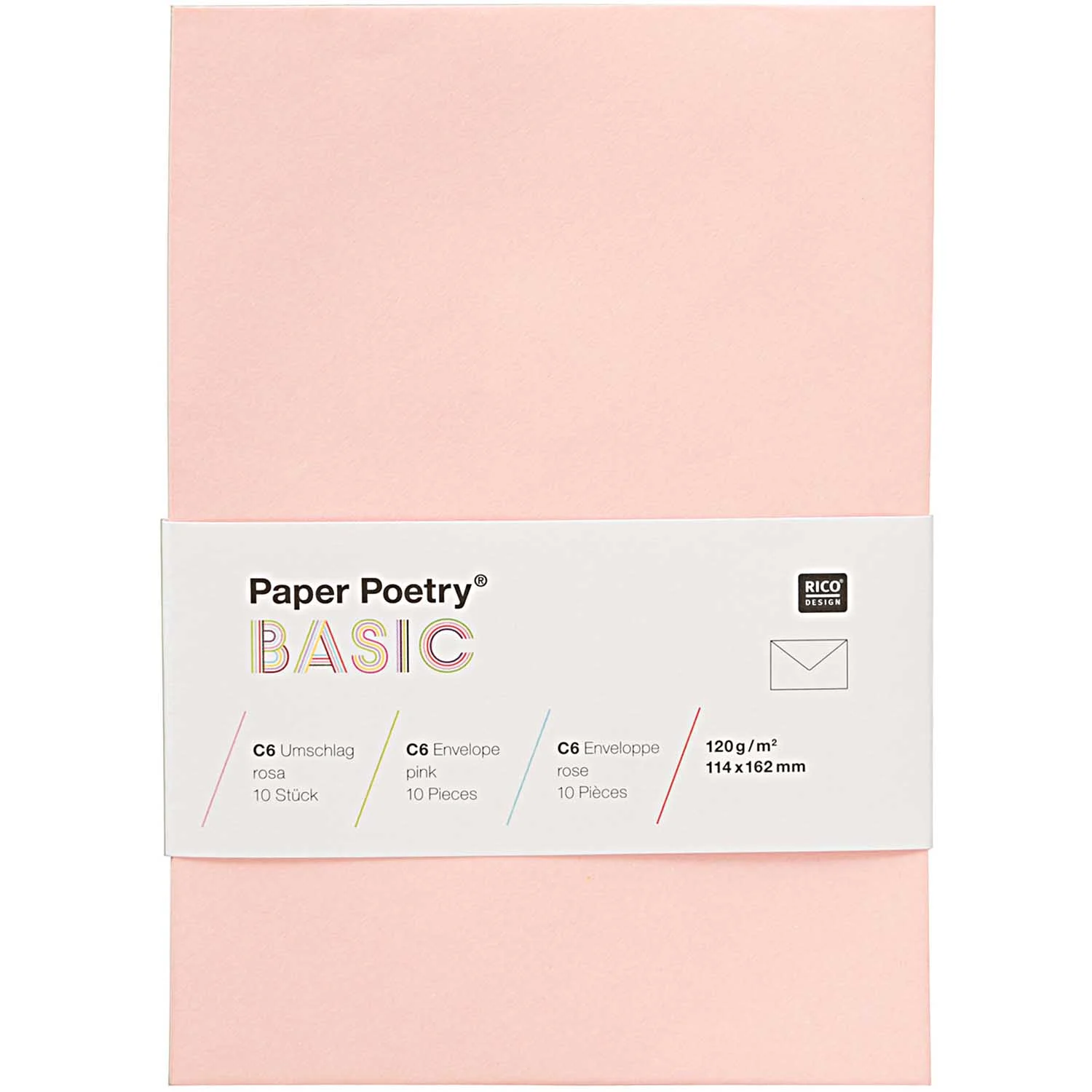 Umschläge - 10 Stück, Größe C6, rosa - Rico Design - 99010.04.06