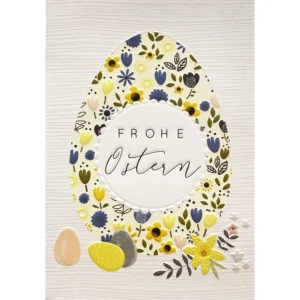 Grußkarte - Frohe Ostern - Ei mit Blumen - Laura Darrington - Taurus - TA-HY54