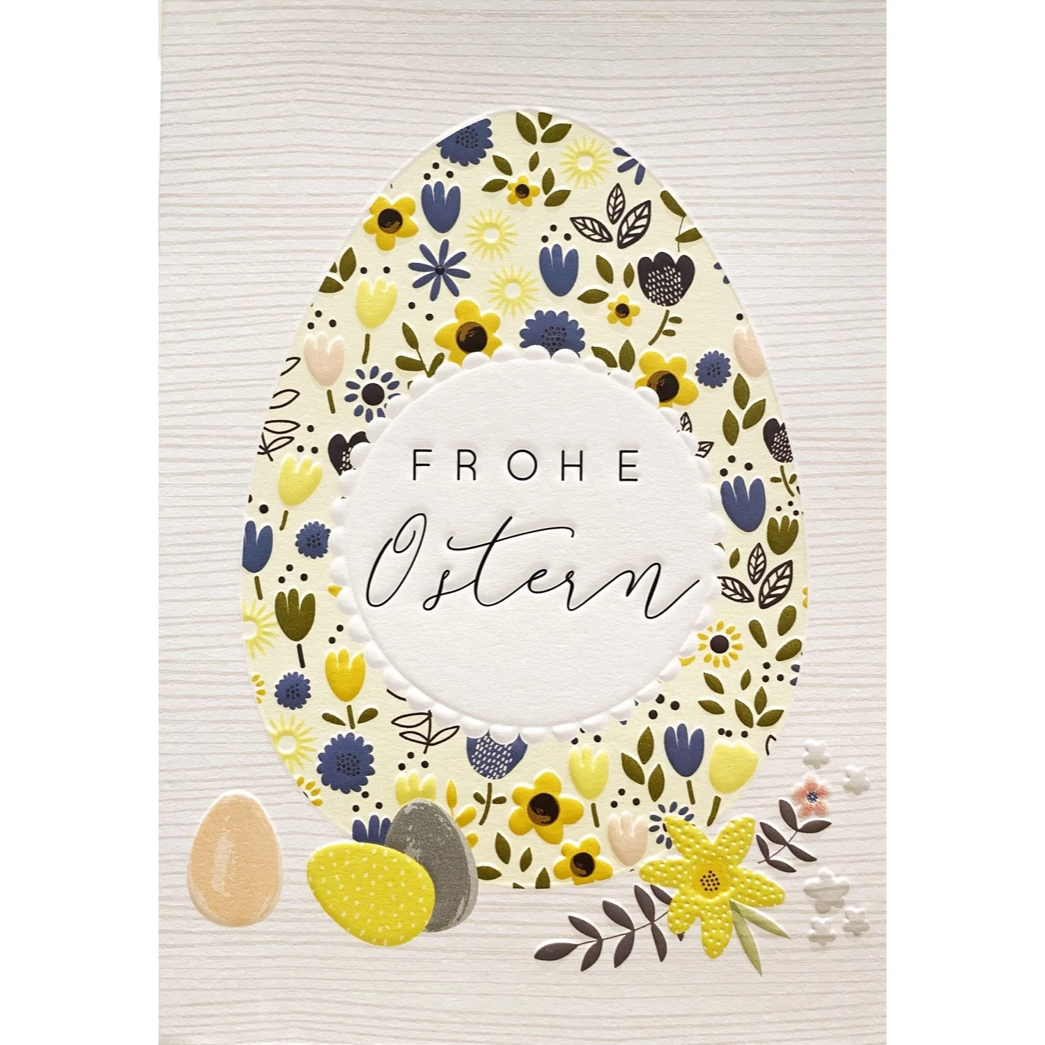 Grußkarte - Frohe Ostern - Ei mit Blumen - Laura Darrington - Taurus - TA-HY54