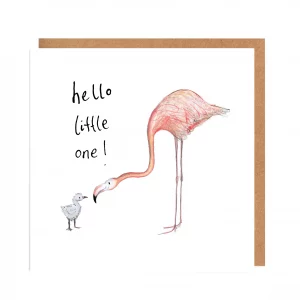 Grußkarte Flamingos "Abbot & Morgan" - "Hello Little One" - Catherine Rayner