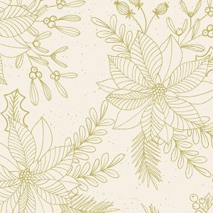 Holiday Sparkle - Poinsettias Cream - Kanvas Studio / Benartex - 12529M-07