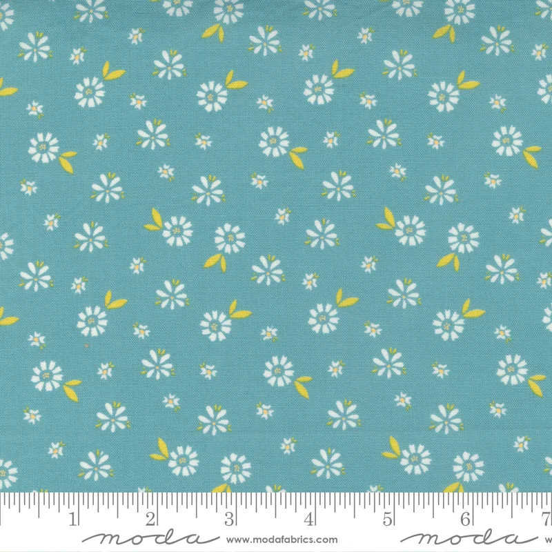 Moda Fabrics - Seashore Drive - Blossom Teal - Sherri & Chelsi - 37622 18