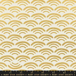 Moda - Koi Pond - Canvas - Smile and Wave Gold Metallic - Ruby Star Society - RS1043 11LM