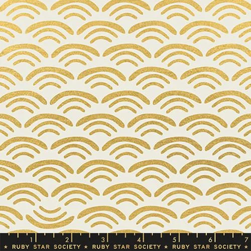 Moda - Koi Pond - Canvas - Smile and Wave Gold Metallic - Ruby Star Society - RS1043 11LM