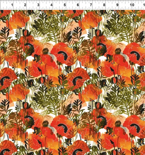 Reflections of Autumn - Poppies Multi - Jason Yenter - In the Beginning Fabrics - 14RA-1