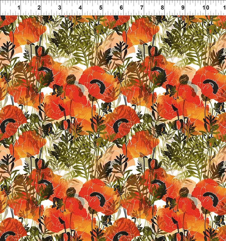 Reflections of Autumn - Poppies Multi - Jason Yenter - In the Beginning Fabrics - 14RA-1