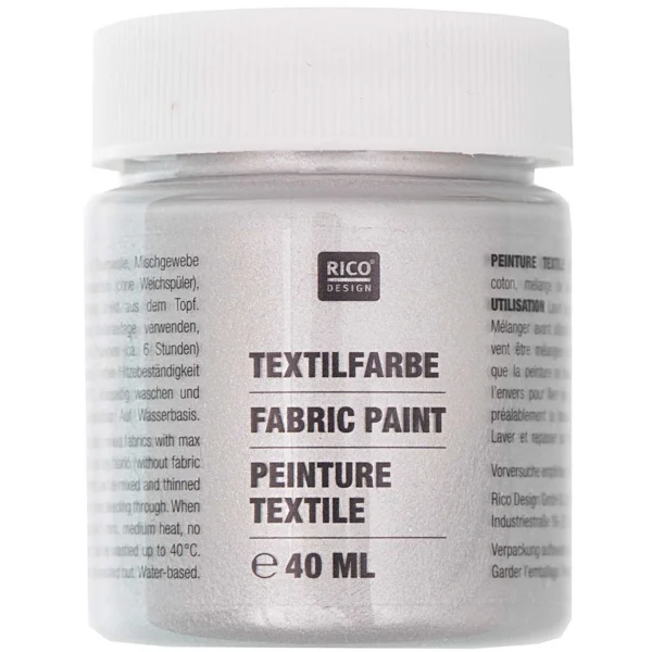 Textilfarbe silber - 40 ml - Rico Design - 7014.525