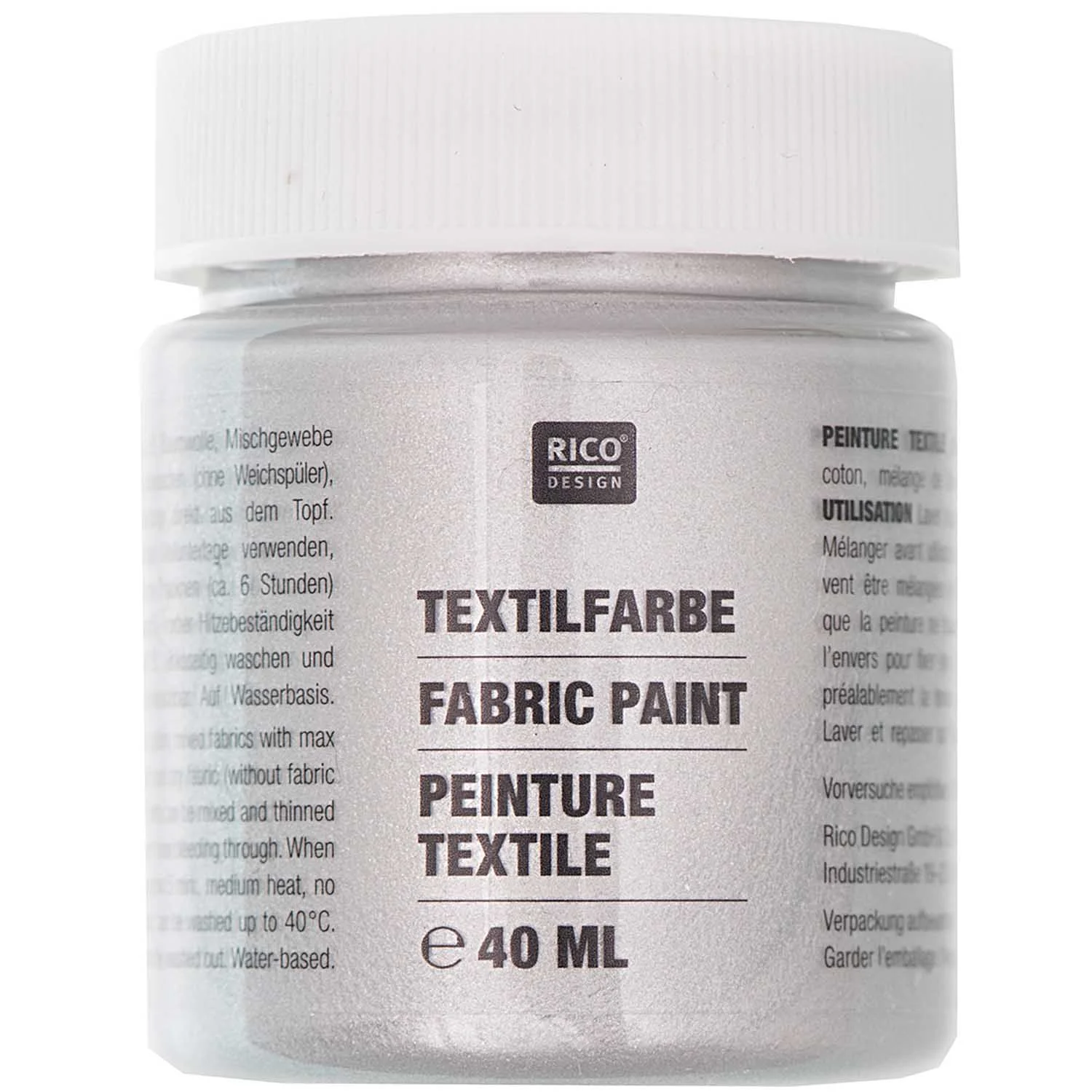 Textilfarbe silber - 40 ml - Rico Design - 7014.525