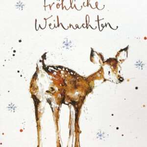 Postkarte - Fröhliche Weihnachten - Reh - Louise Mulgrew - 46-377