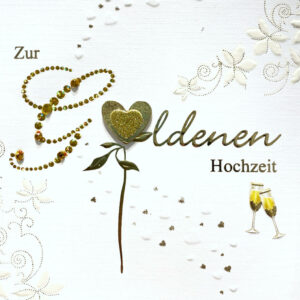 Grußkarte - Zur Goldenen Hochzeit herzliche Glückwünsche - Rose - 98-051/0