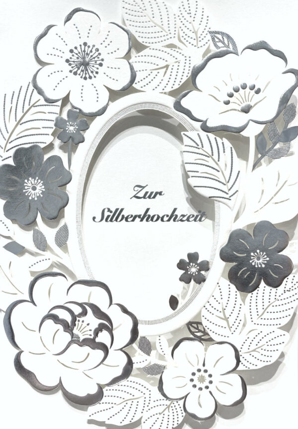 Grußkarte - Zur Silberhochzeit - Blumenkranz - 71-002/1