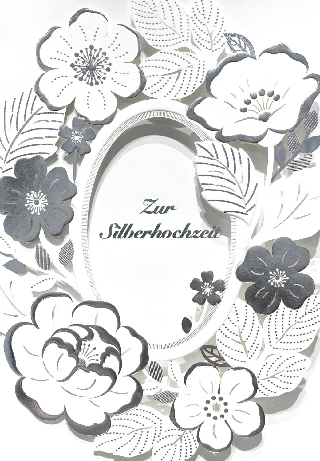 Grußkarte - Zur Silberhochzeit - Blumenkranz - 71-002/1