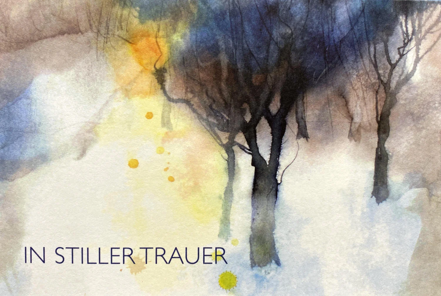 Trauerkarte - In stiller Trauer - Bäume in Aquarell - 81-10626