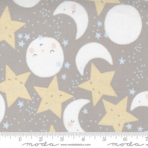 Moda - D is for Dream - Star and Moon Dark Grey - Paper + Cloth