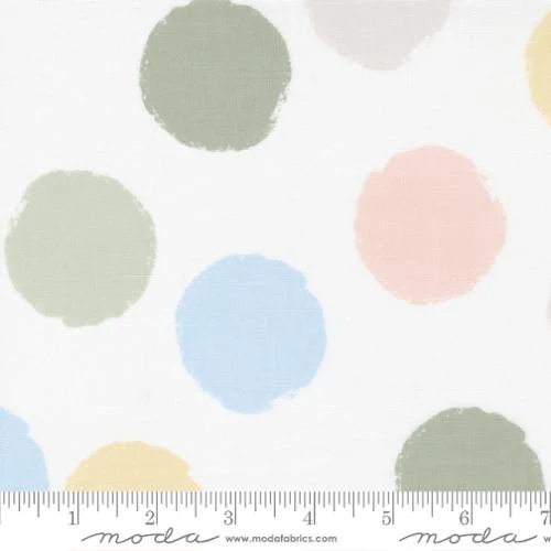 Moda - D is for Dream - Polka Dot White - Paper + Cloth - 25128 11