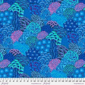 FreeSpirit - Kaffe Fassett: 85 & Fabulous - Large Oriental Trees Blue - PWGP198.BLUE