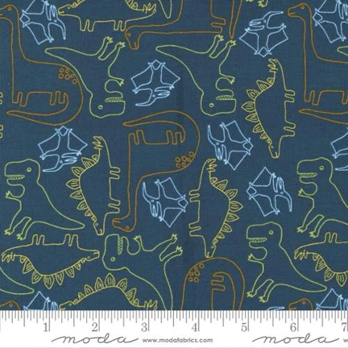 Moda - Stomp Stomp Roar - Dino Sketch Teal - Stacy Iest Hsu - 20821 16