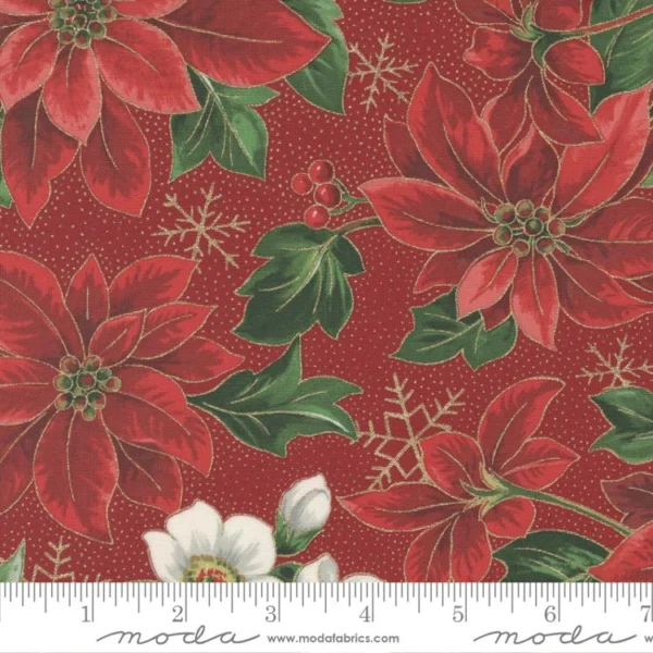 Moda - Merry Manor Metallic - Poinsettia Crimson - 33660 13M