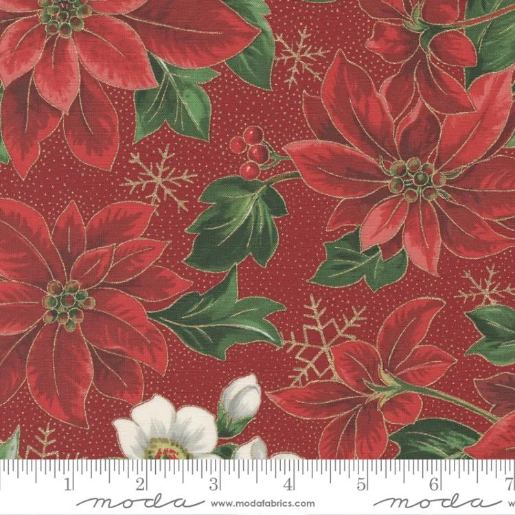 Moda - Merry Manor Metallic - Poinsettia Crimson - 33660 13M