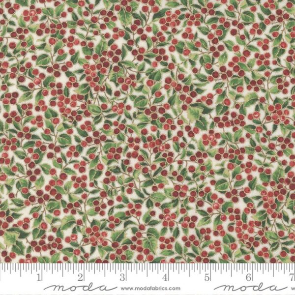 Moda - Merry Manor Metallic - Hollyberry Cream - 33664 11M