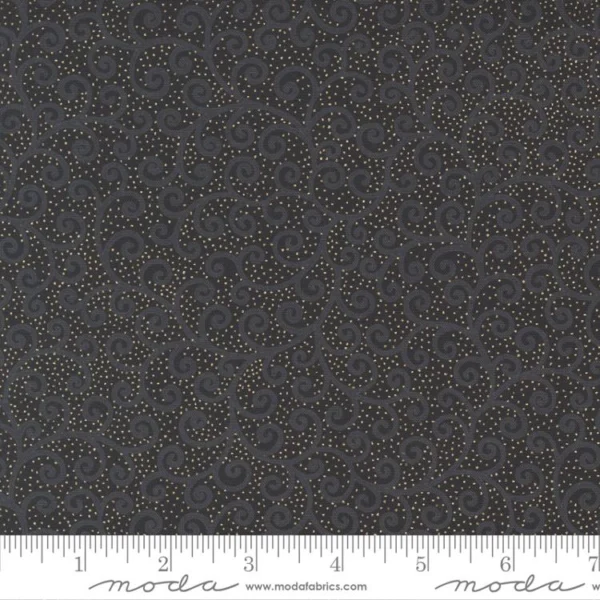 Moda - Merry Manor Metallic - Swirl Black - 33665 17M