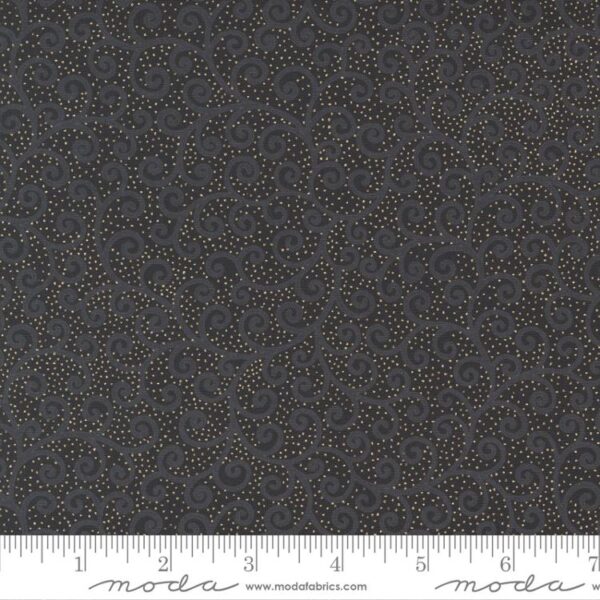 Moda - Merry Manor Metallic - Swirl Black - 33665 17M
