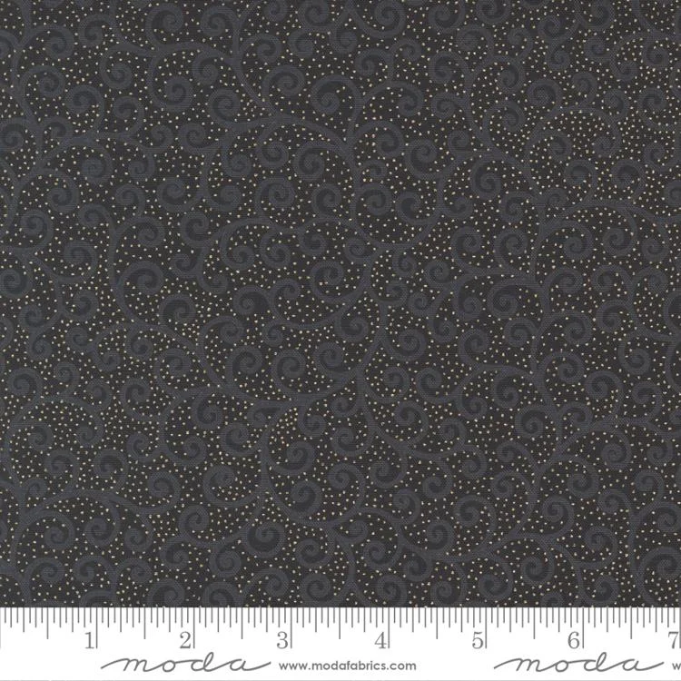 Moda - Merry Manor Metallic - Swirl Black - 33665 17M