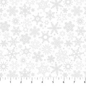 Northcott - Basically Black & White - Snowfall - Silver Metallic - 10011M-10
