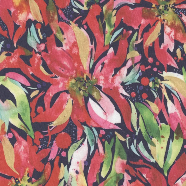 Moda - Comfort and Joy - Poinsettia Midnight - Create Joy Project - 39751 12
