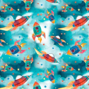Blast Off! - Sky Blue - Silas M. Studio - Blank Quilting