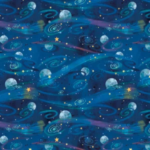 Blast Off! - Navy - Silas M. Studio - Blank Quilting