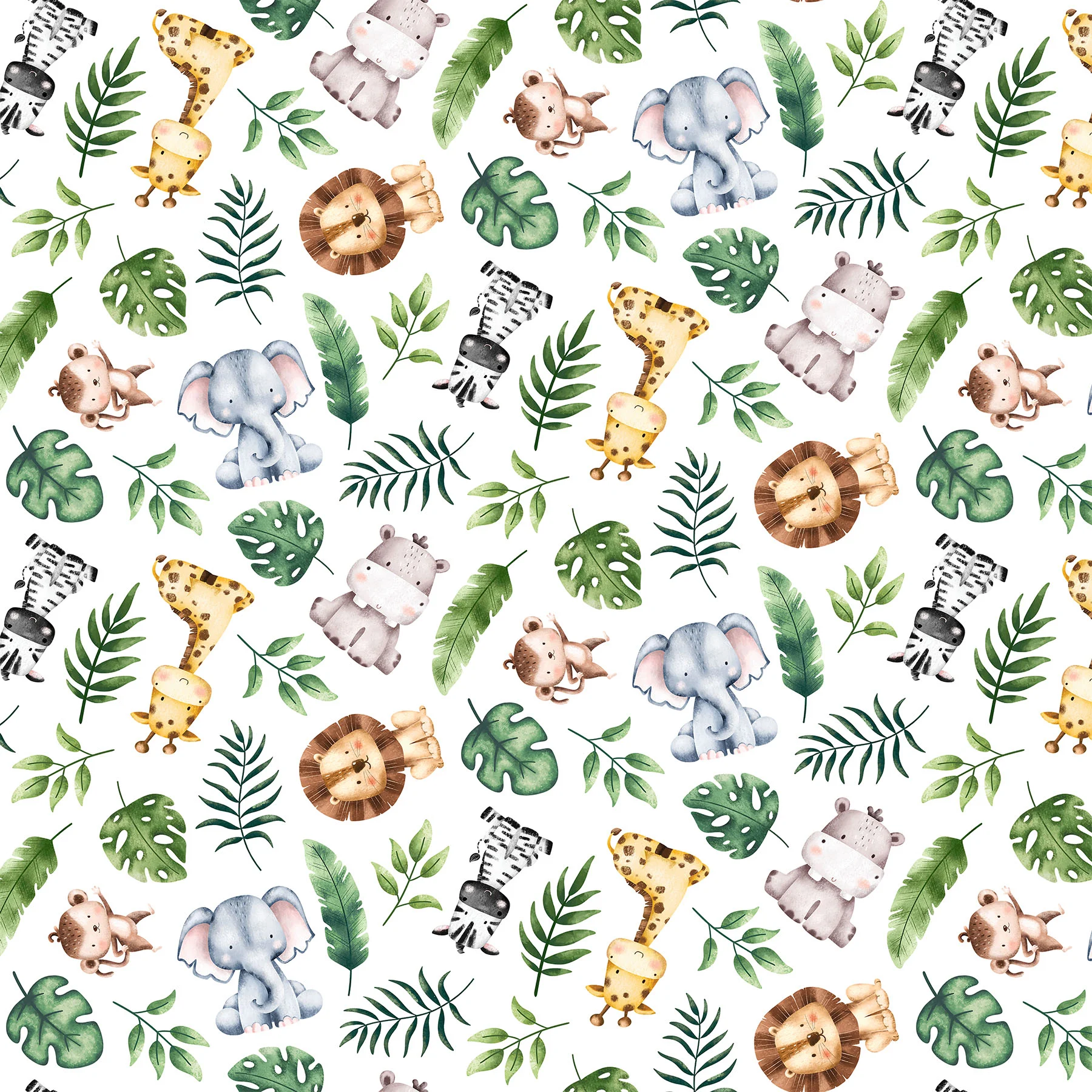 Northcott - Wee Safari - White Multi - 25643-10