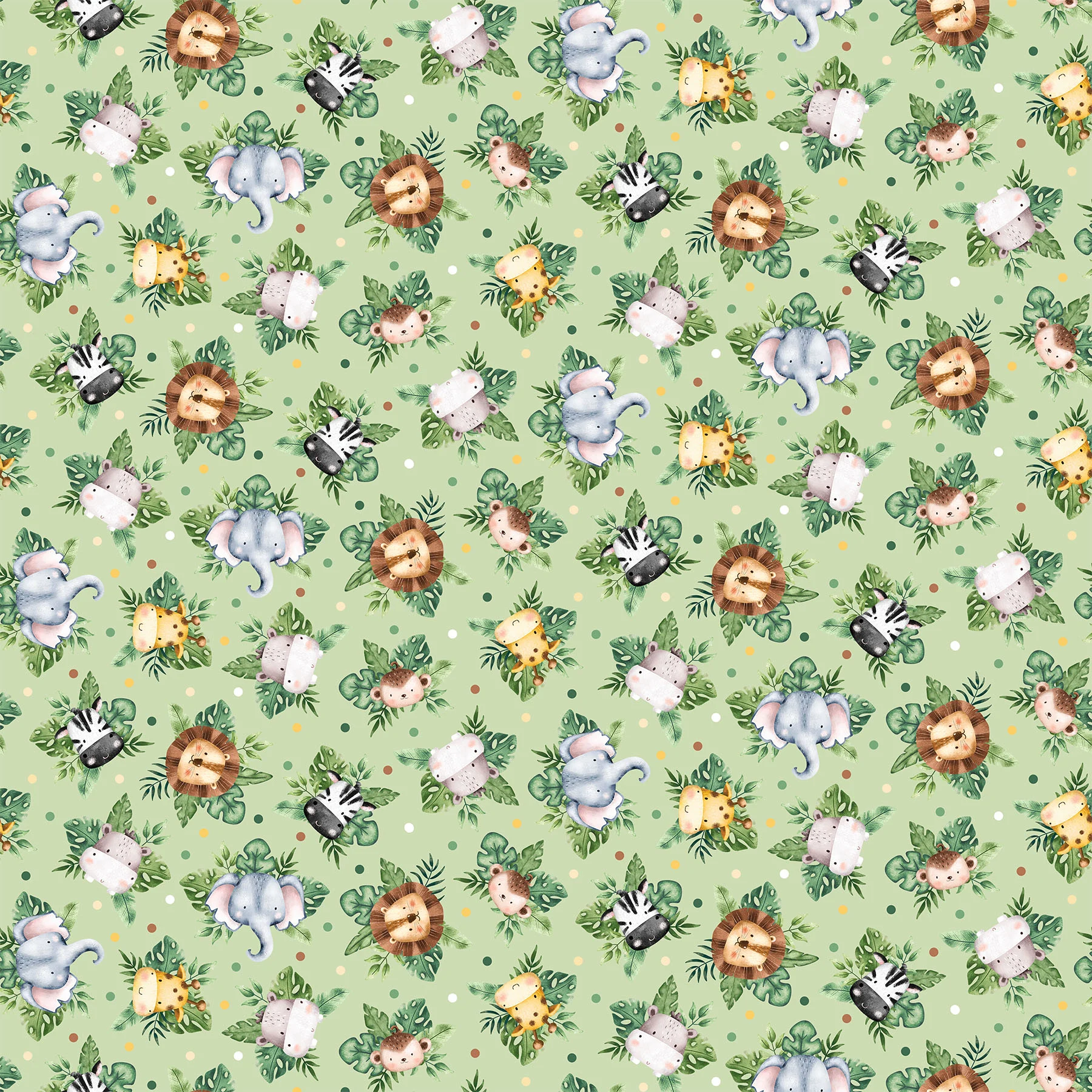 Northcott - Wee Safari - Green Multi - 25644-72