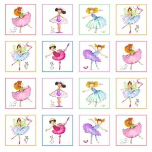 Little Ballerinas - Block Panel - Elizabeth's Studio - 1831WHITE